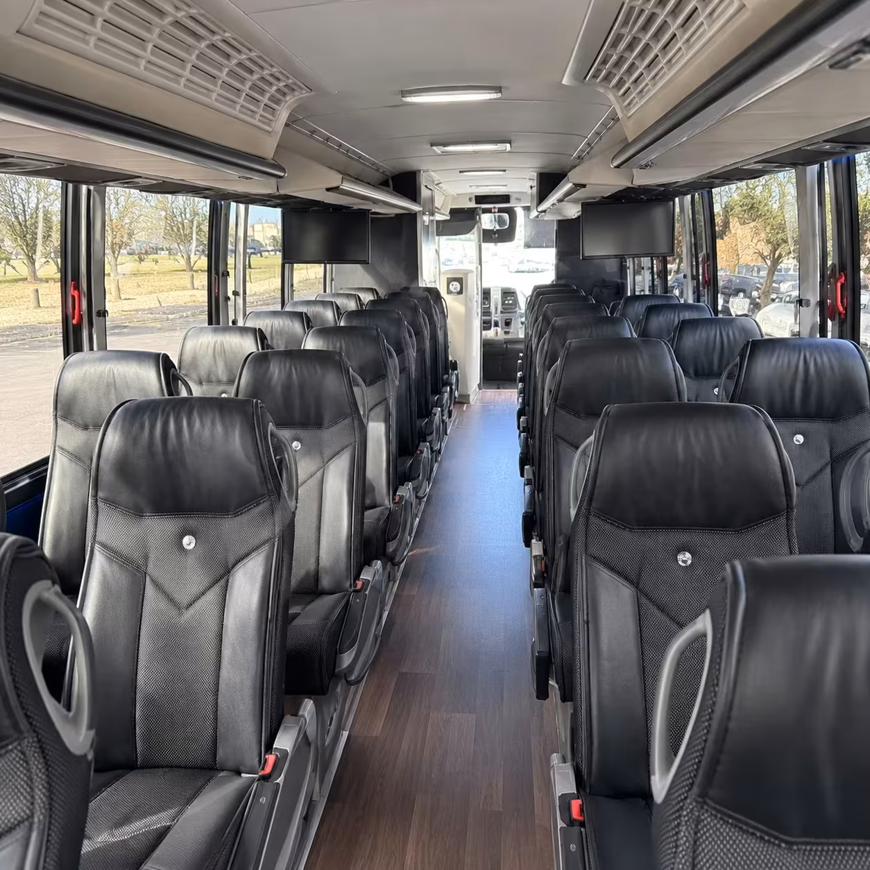 56 passenger charter bus inside