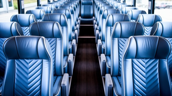 56 passenger charter bus interior view